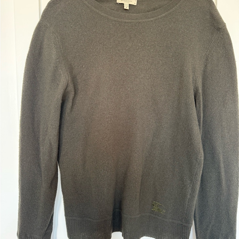 Burberry Men's Dark Green Crewneck Sweater - Medium